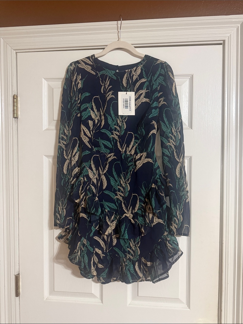 Hello Molly Navy Leaf-Print Dress